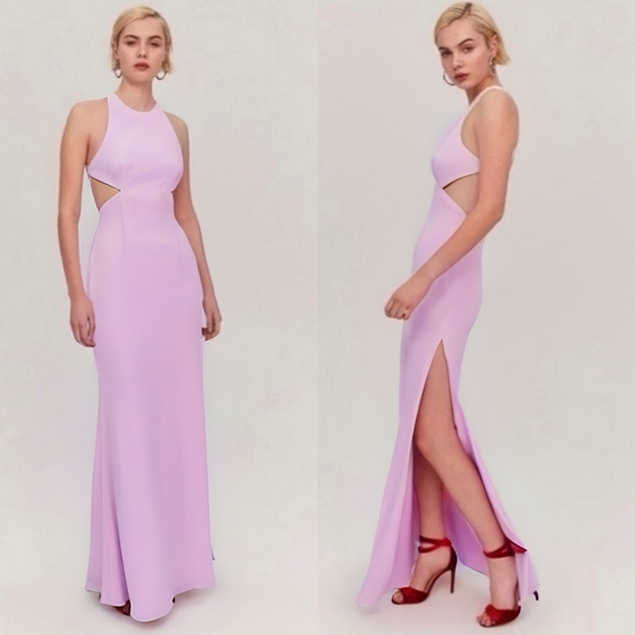 NWT Fame & PartnersAxis Purple Cutout Strappy Back Maxi Dress